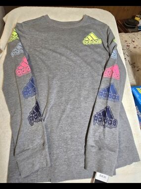 adidas AEROREADY 3-Stripe Boys Youth XL 14/16 T-Shirt Heather Grey NWT